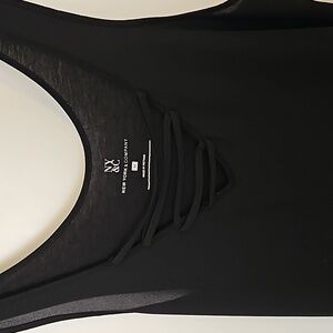 NY & Co Mixed Media Black Crisscross Tank size Medium